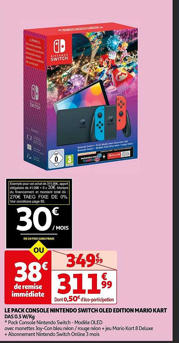 le pack console nintendo switch oled édition mario kart