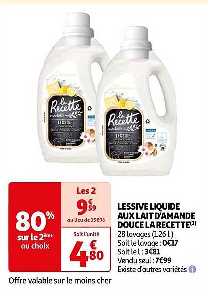 lessive liquide aux lait d'amande douce la recette