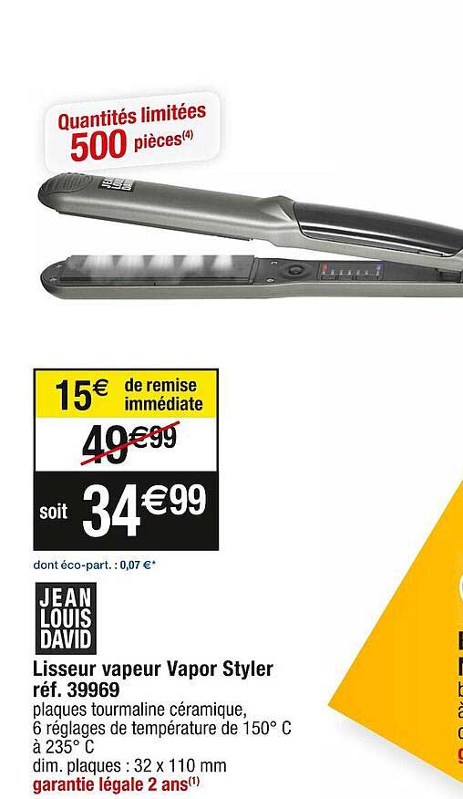 lisseur vapeur vapor styler jean louis david
