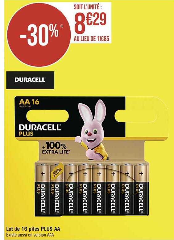 Lot De 16 Piles Plus Aa Duracell