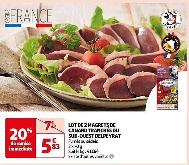 Lot De 2 Magrets De Canard Tranchés Du Sud-ouest Delpeyrat