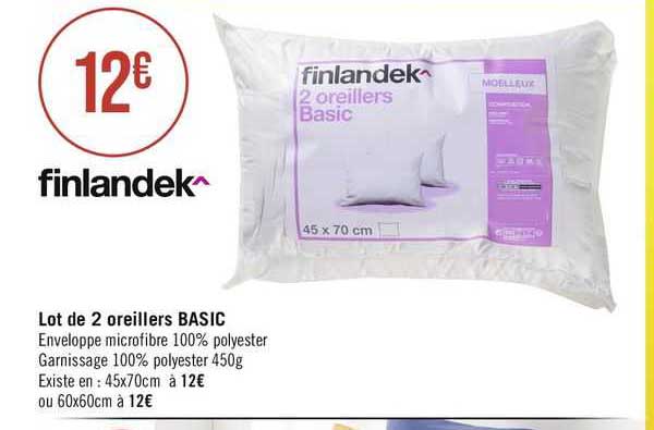 Lot De 2 Oreillers Basic Finlandek