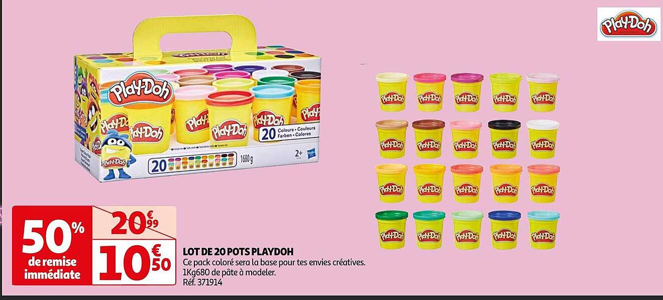 lot de 20 pots play-doh
