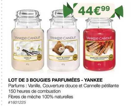 lot de 3 bougies parfumées - yankee
