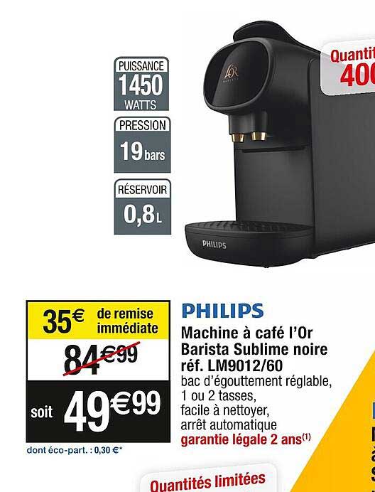 machine à café l'or barista sublime noire philips
