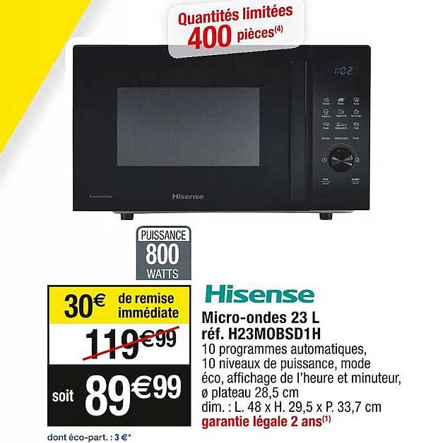 micro-ondes 23 l hisense