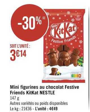 mini figurines au chocolat festive friends kitkat nestle