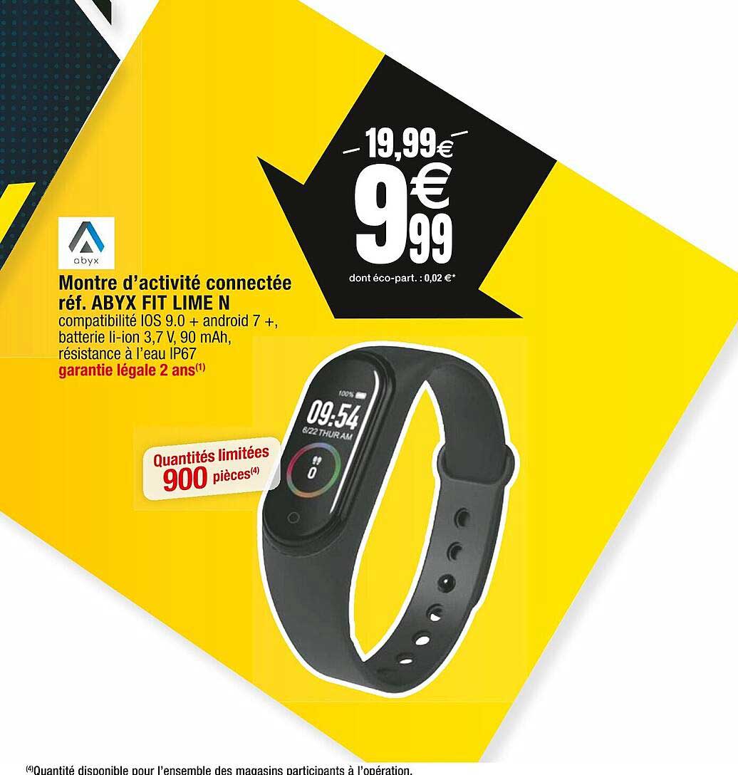 montre d'activité connectée abyx fit lime n