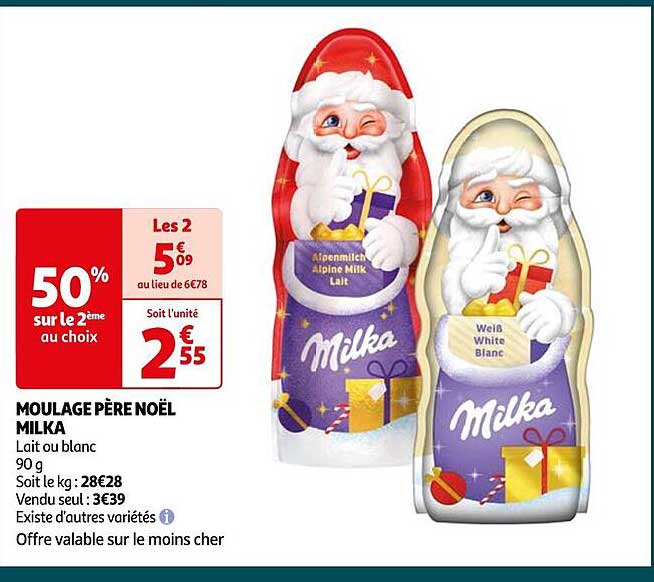 moulage père noël milka
