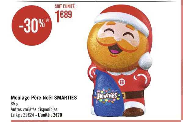 moulage père noël smarties