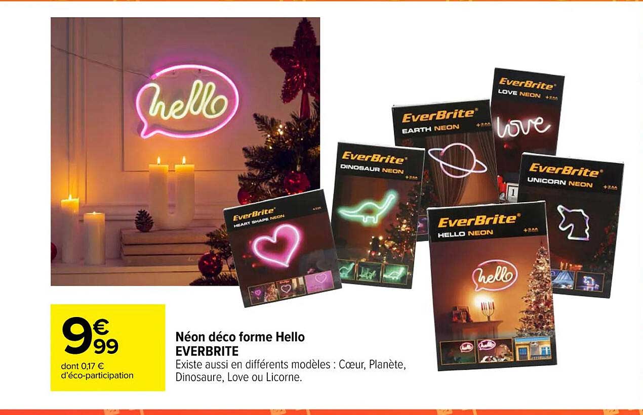 néon déco forme hello everbrite