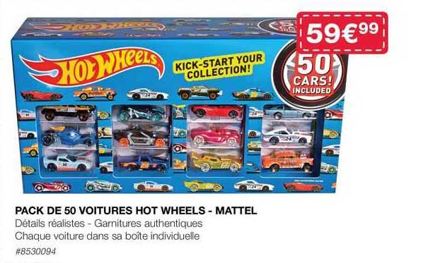 pack de 50 voitures hot wheels - mattel