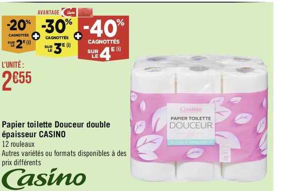 Papier Toilette Douceur Double épaisseur Casino