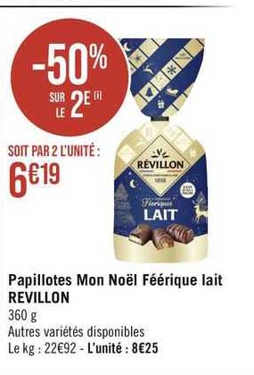 papillotes  mon noël féérique  lait revillon