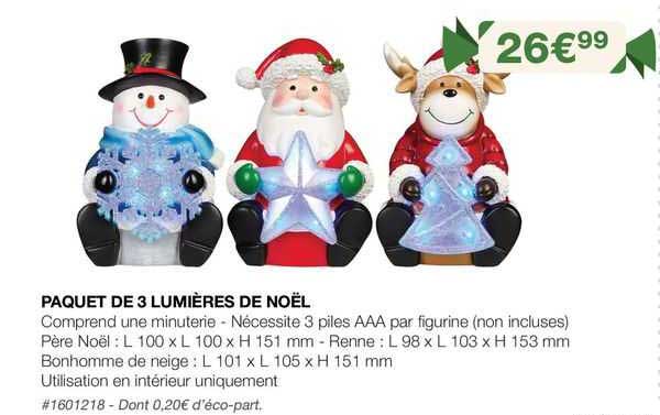 paquet de 3 lumières de noël