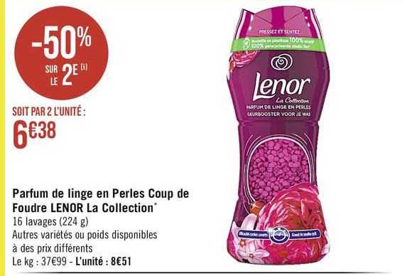 parfum de linge en perles coup de foudre lenor la collection