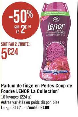 parfum de linge en perles coup de foudre lenor la collection
