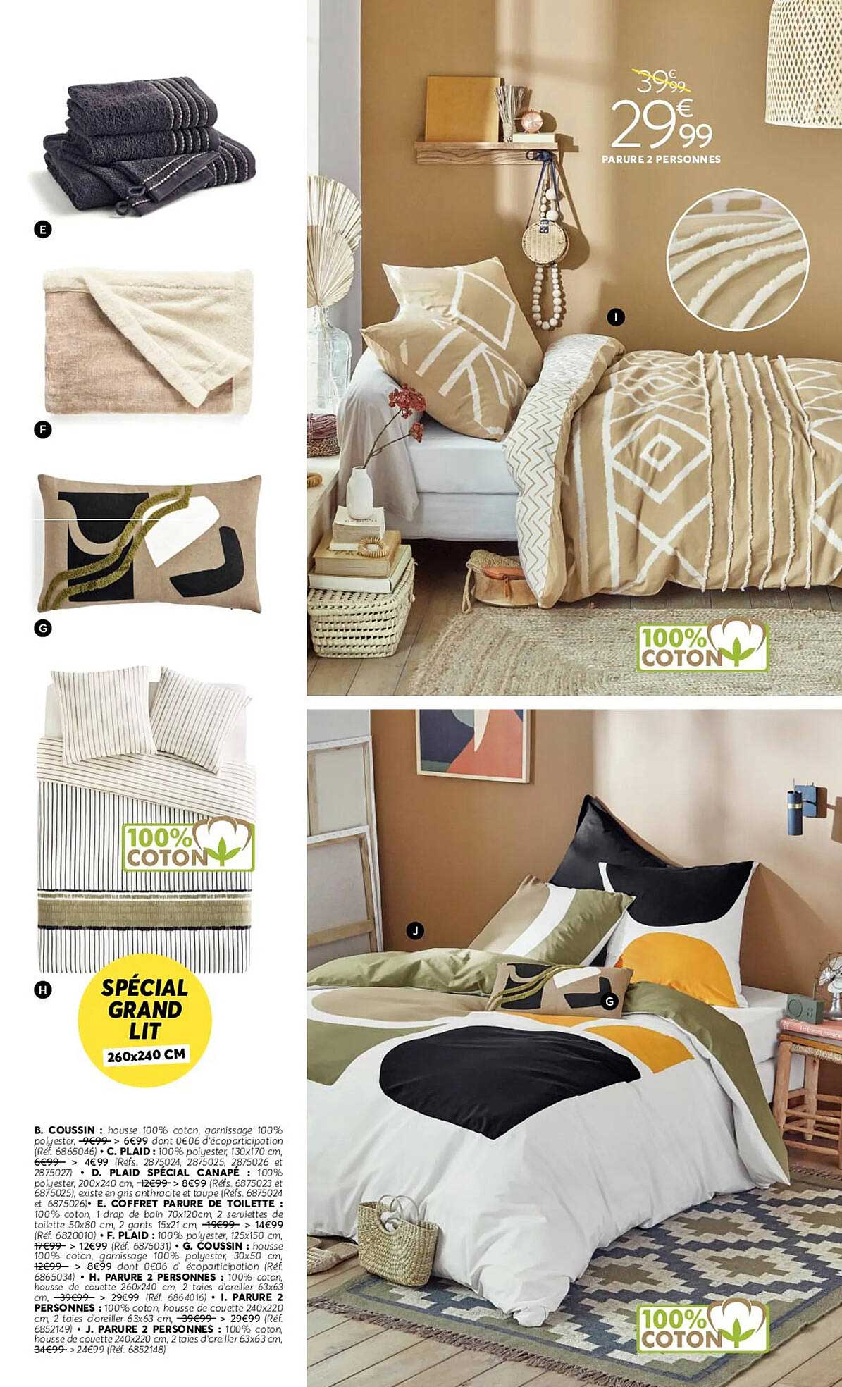 Parure 2 Personnes, Coussin, Plaid, Plaid Spécial Canapé, Coffret Parure De Toilette