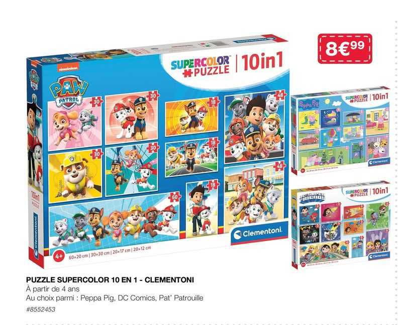puzzle supercolor 10 en 1 - clementoni