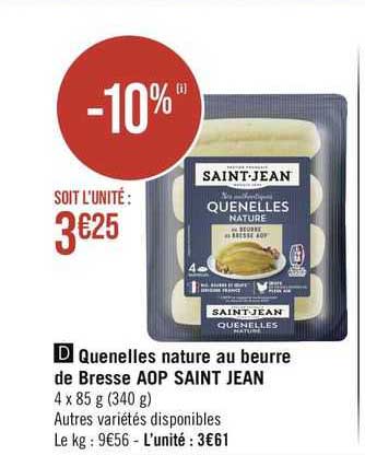 Quenelles Nature Au Beurre De Bresse Aop Saint Jean