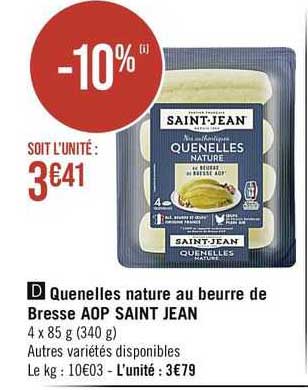 Quenelles Nature Au Beurre De Bresse Aop Saint Jean