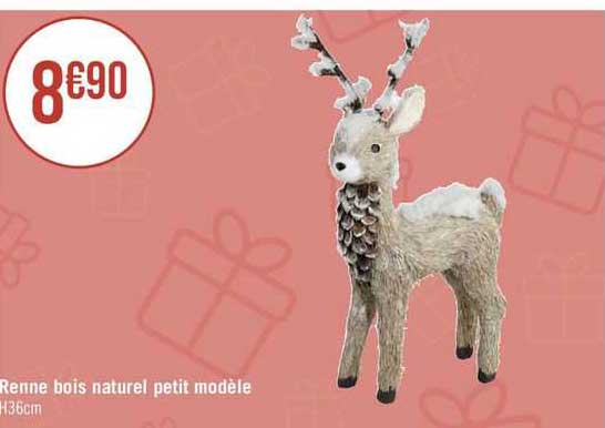 renne bois naturel petit modèle