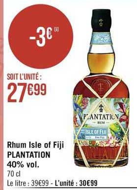rhum isle of fiji plantation 40% vol.