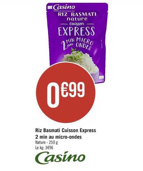 riz basmati cuisson express 2 min au micro-ondes casino