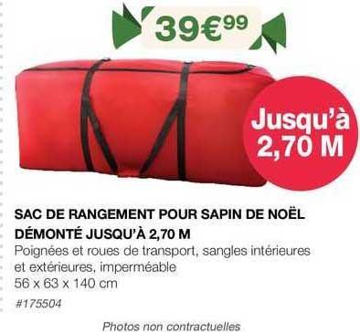 Sac De Rangement  Pour Sapin  De Noël Démonté Jusqu'à 2,70 M