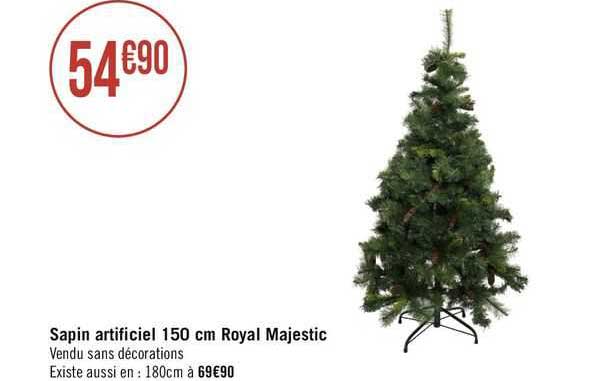 sapin artificiel 150 cm royal majestic