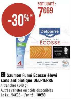 saumon fumé écosse élevé sans antibiotique delpierre