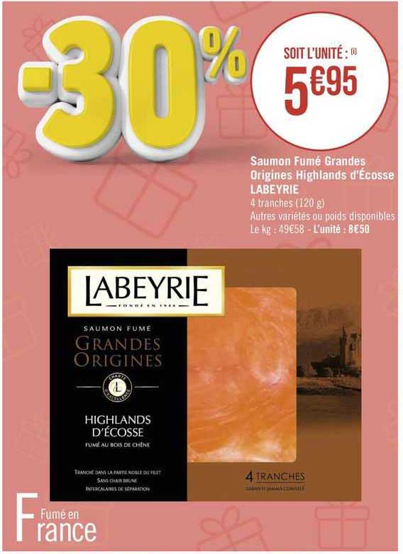 saumon fumé grandes origines highlands d'écosse labeyrie