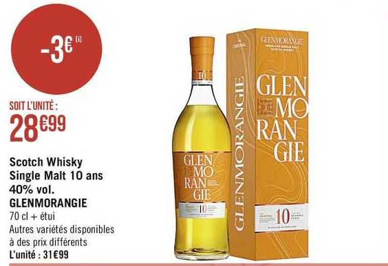 scotch whisky single malt 10 ans 40% vol. glenmorangie