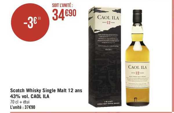 scotch whisky single malt 12 ans 43% vol. caol ila
