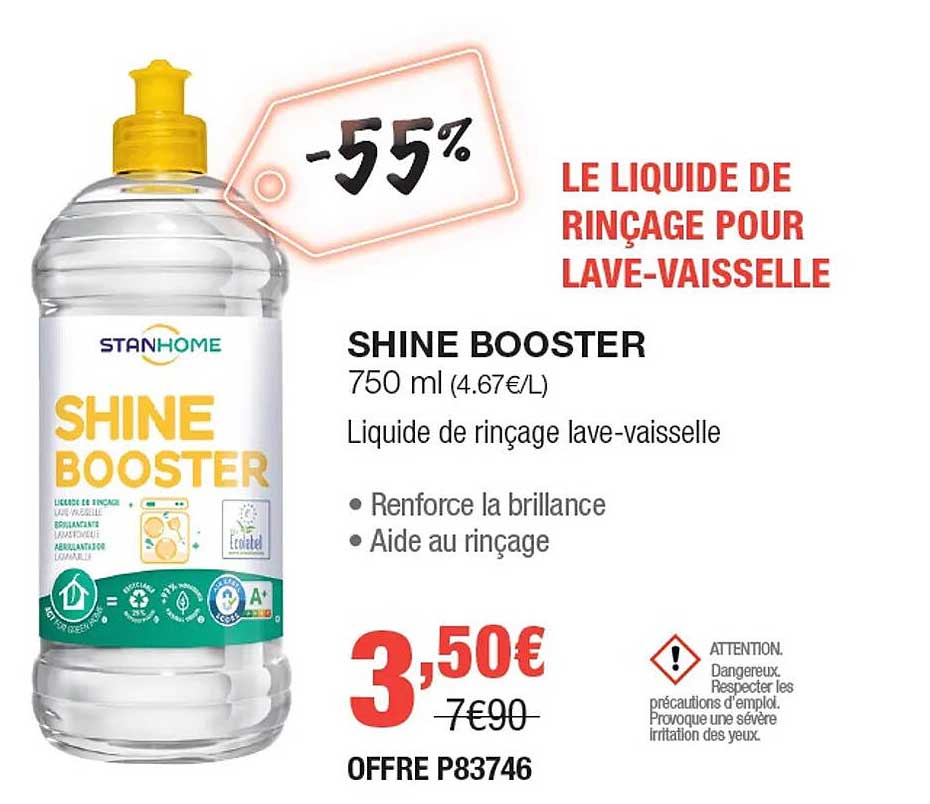 shine booster liquide de rinçage lave-vaisselle