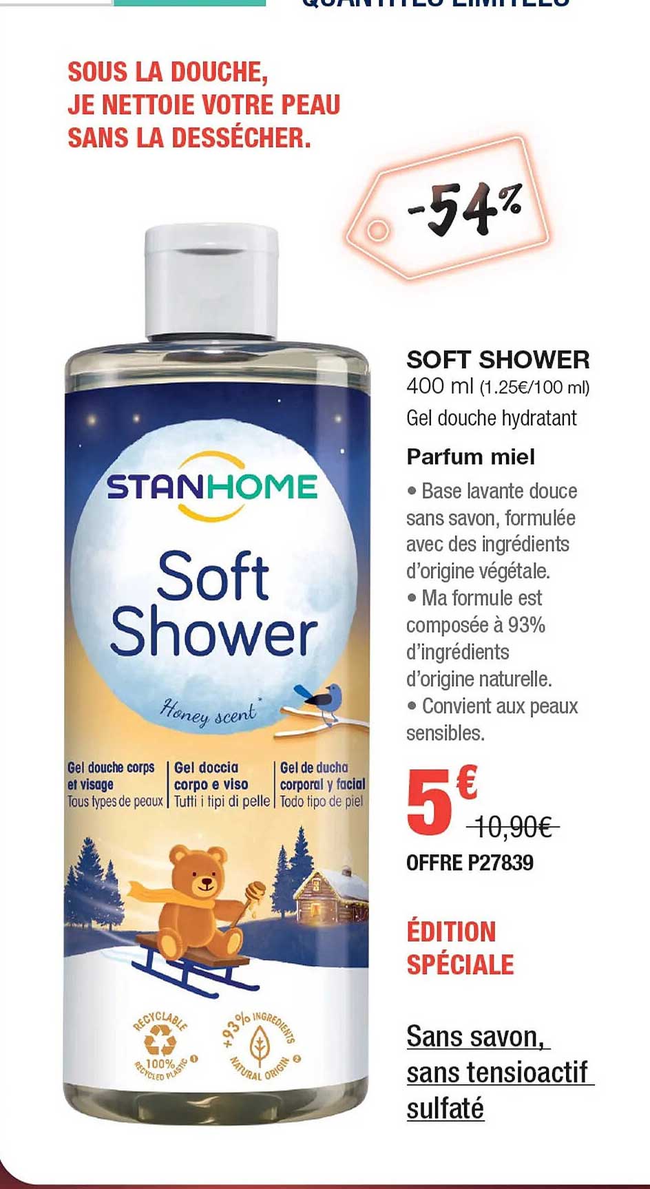 soft shower gel douche hydratant