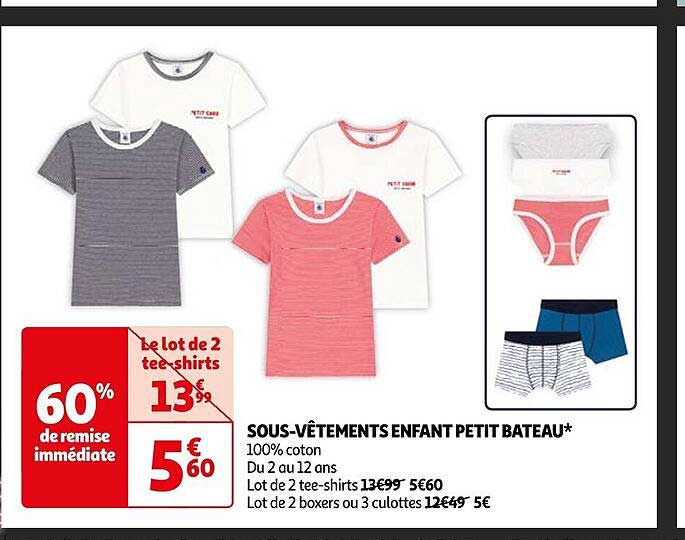 sous-vêtements enfant petit bateau