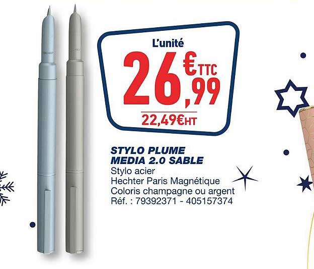 stylo plume media 2.0 sable