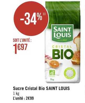 sucre cristal bio saint louis
