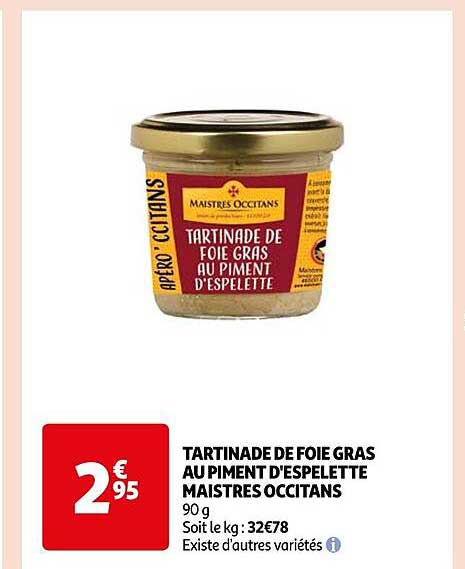 tartinade de foie gras au piment d'espelette maistres occitans