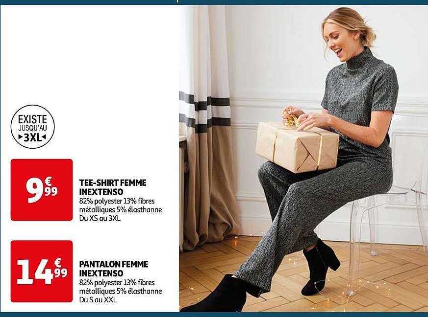 tee-shirt femme inextenso, pantalon femme inextenso