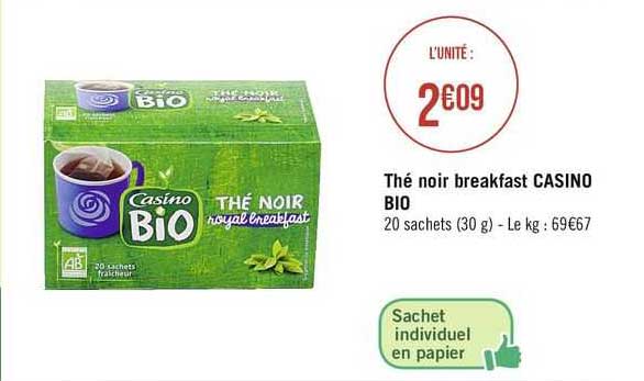 thé noir breakfast casino bio
