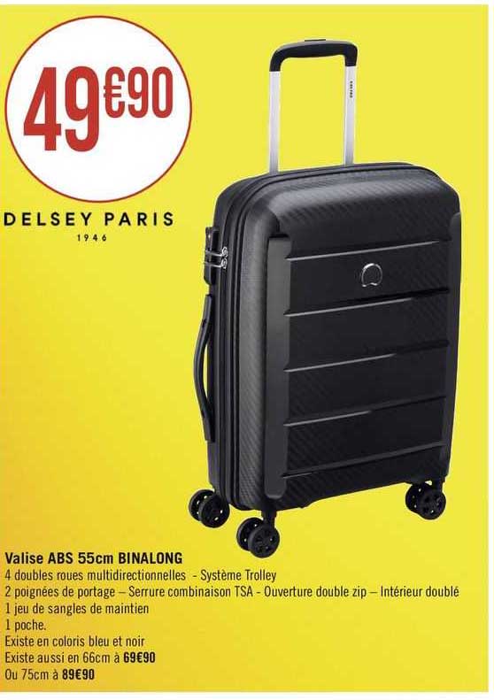 Valise Abs 55 Cm Binalong Delsey Paris