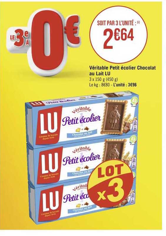 Véritable Petit écolier Chocolat Au Lait Lu