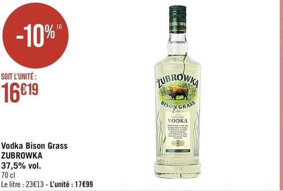 vodka bison grass zubrowka 37,5% vol.