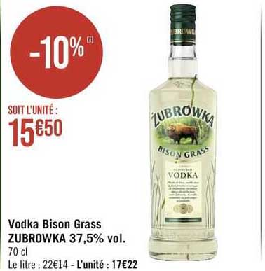 vodka bison grass zubrowka 37,5% vol.