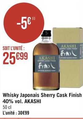 whisky japonais sherry cask finish 40% vol. akashi