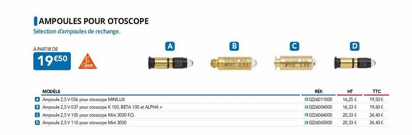 ampoules pour otoscope