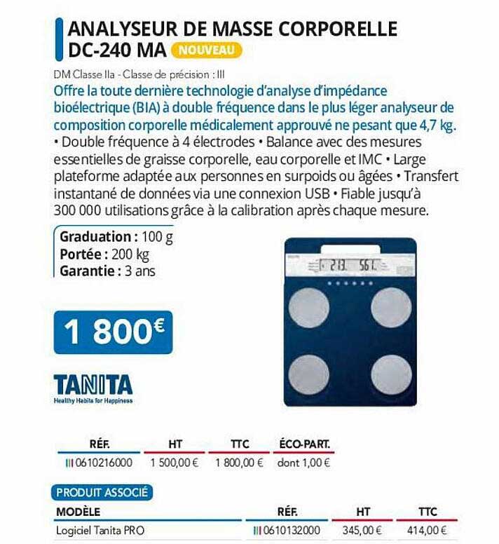analyseur de masse corporelle dc-240 ma