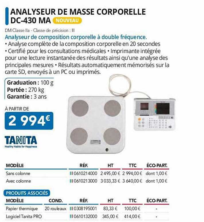 analyseur de masse corporelle dc-430 ma
